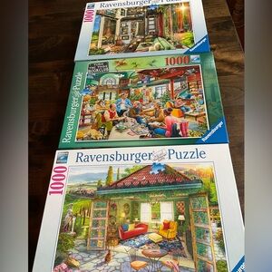 3 puzzles Book Club, Tiny House,Tuscan Oasis Ravensburger